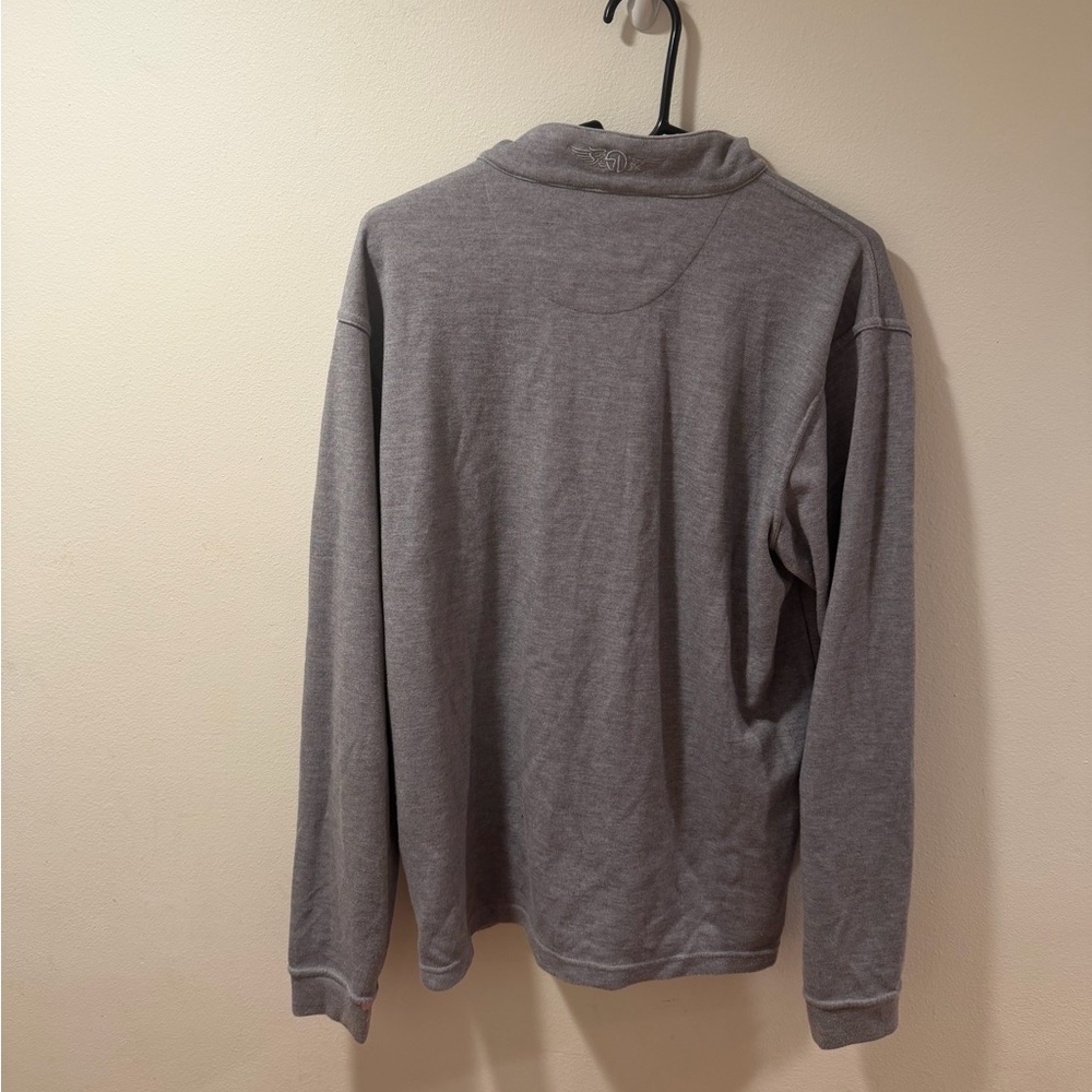 Straight Down Men's Classic Gray Zip-Up Sweater - Picture 3 of 5